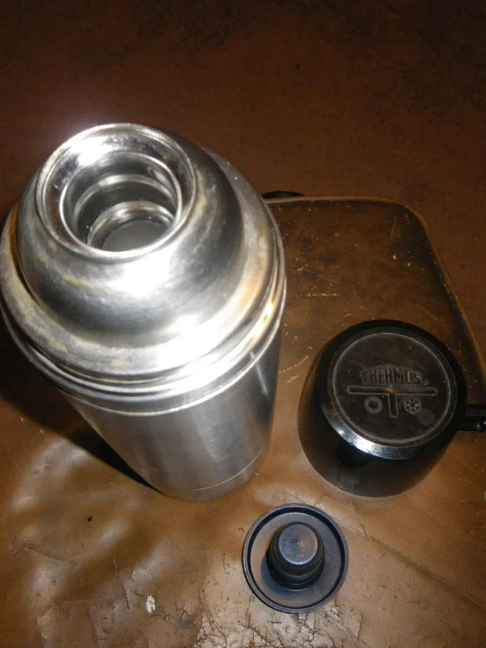 Vintage Classic Thermos Bottle 1 Liter 1.05 Quart USA Stainless Steel Model 2464
